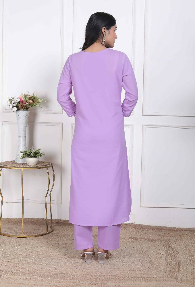 Miravan Womens Lavender Angrakha Kurta Set - Distacart