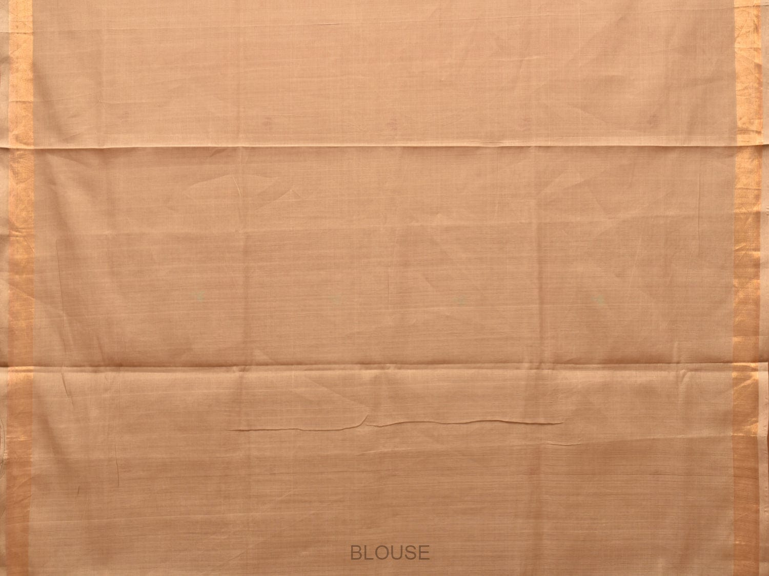 Fawn Khadi Cotton Handloom Saree with Plants Pallu Design - Global Threads