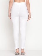 TAG 7 Set Of 2 Beige & White Solid Leggings