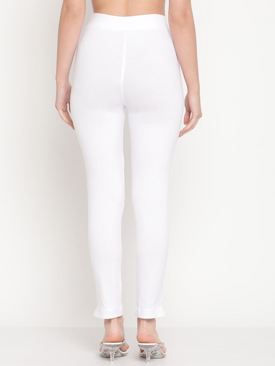 TAG 7 Set Of 2 Beige & White Solid Leggings