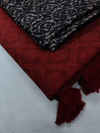 Red Jute Silk Woven Design Saree with Unstitched Blouse - A2M