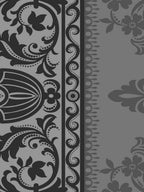 Dreamscape Grey & Black Ethnic Motifs 144 TC Bedsheet with Pillow Covers - Distacart