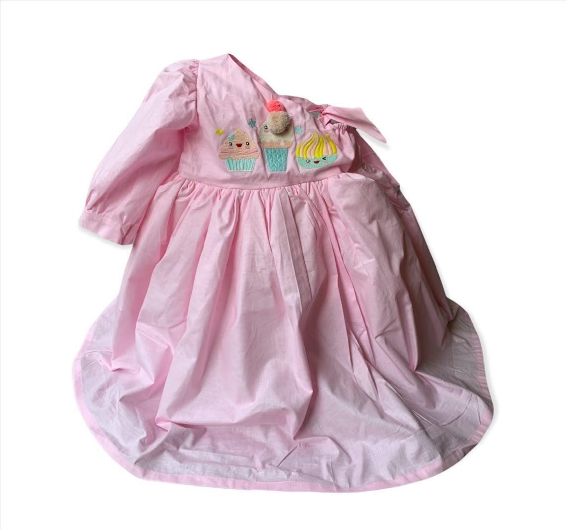 ArthLife Pink Ice Cream One Shoulder Party Wear Dress
