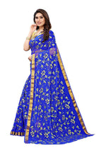 Vamika Blue Printed Chiffon Saree (UJALA BLUE) - Distacart