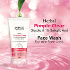 Globus Naturals Herbal Pimple Clear Glycolic & 1% Salicylic Acid Face Wash - Distacart