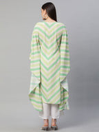 Ahalyaa Women Green Crepe Digital Printed Flared Sleeve Kaftan Kurta - Distacart