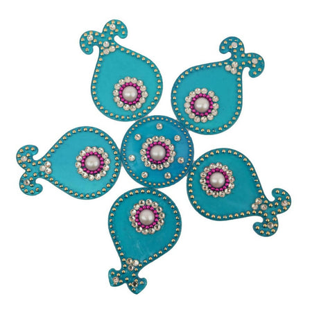 Kundan HandiKrafts Matka Rangoli Blue (Baby)