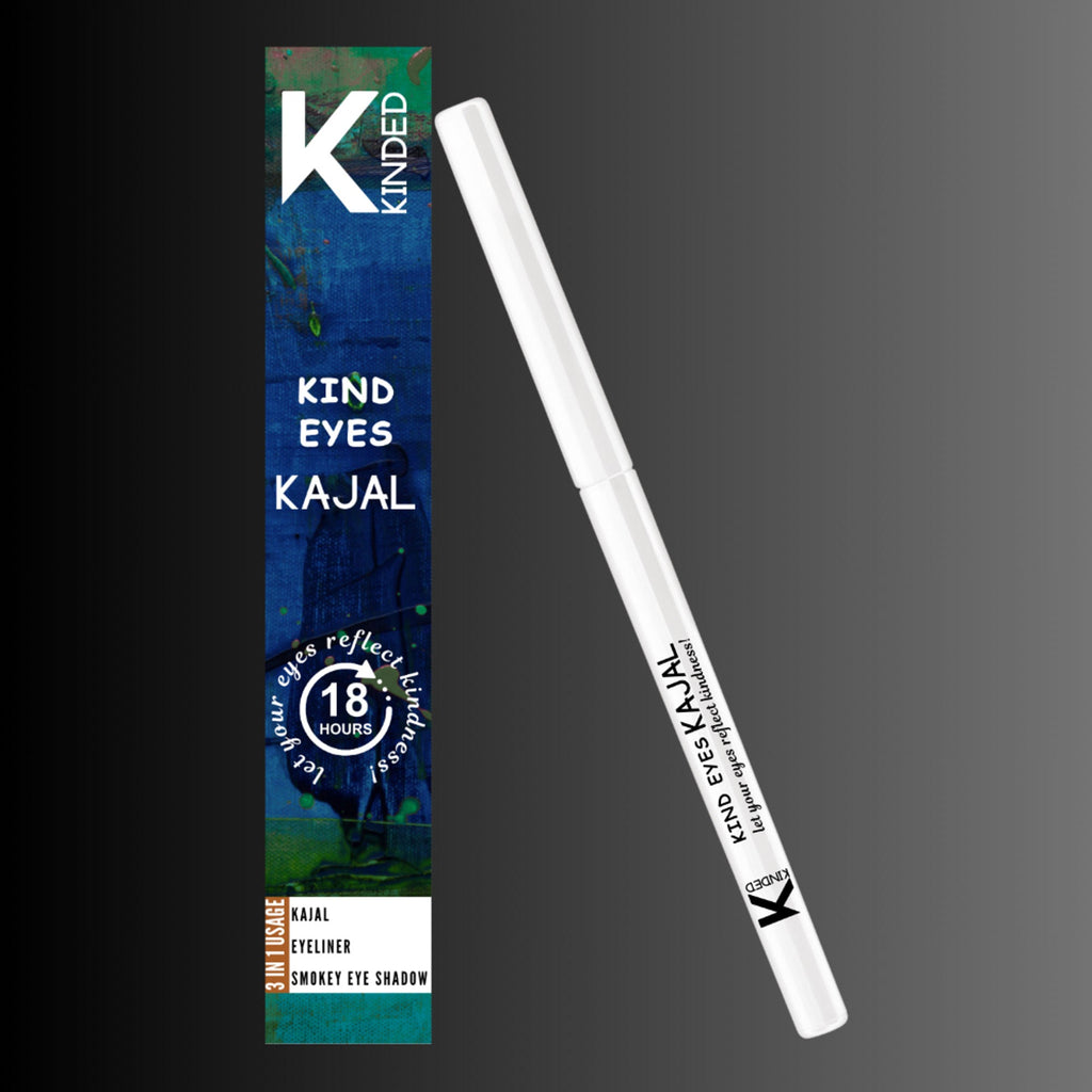 kinded kind eyes kajal 3 in 1 kohl kajal eye liner smokey eye shadow 02 wishful white