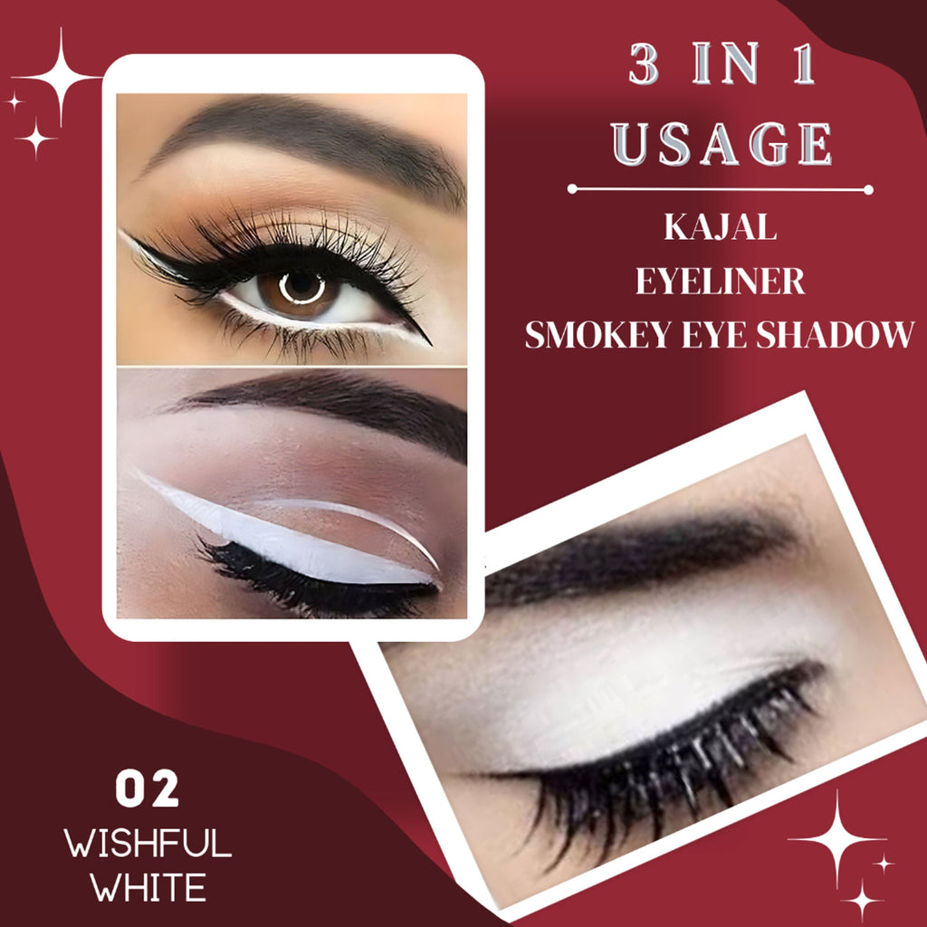 kinded kind eyes kajal 3 in 1 kohl kajal eye liner smokey eye shadow 02 wishful white