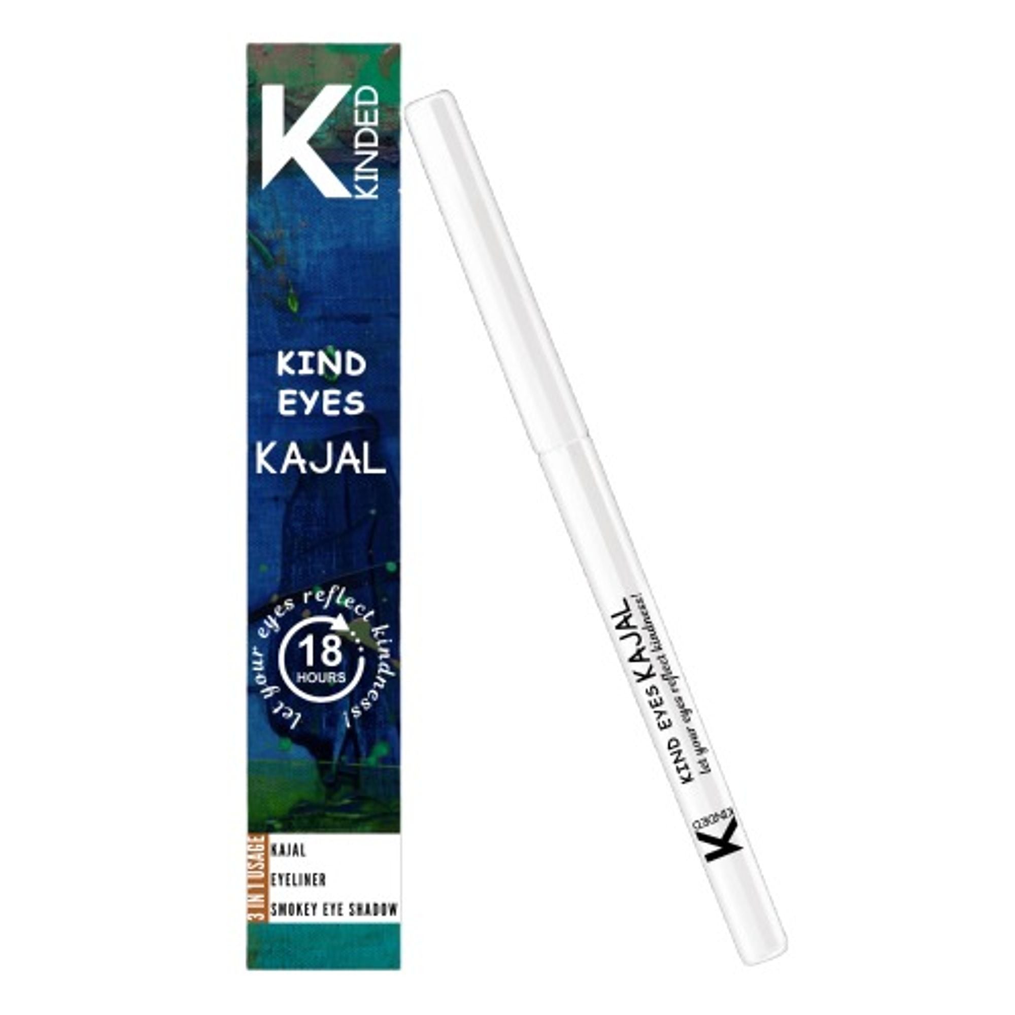 kinded kind eyes kajal 3 in 1 kohl kajal eye liner smokey eye shadow 02 wishful white