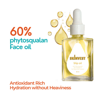 Skinvest Slip Oil Facial Oil with 60% Phytosqualan, Rosehip & Watermelon Seed Oil