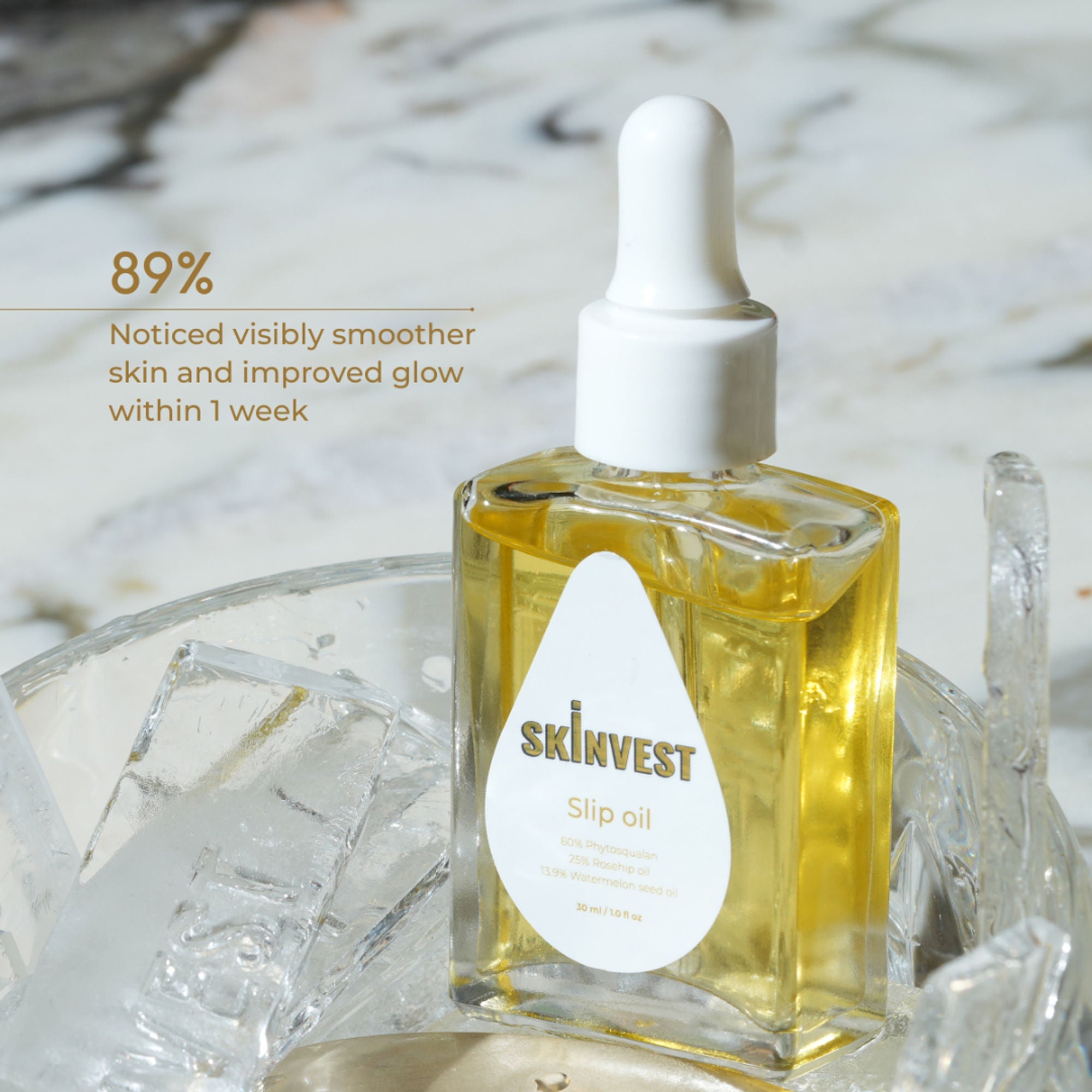 Skinvest Slip Oil Facial Oil with 60% Phytosqualan, Rosehip & Watermelon Seed Oil