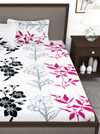 Story@home White & Pink Floral King Bedsheet with 2 Pillow Covers - Distacart