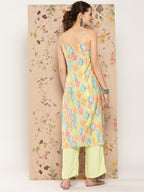HERE&NOW Abstract Printed Straight Kurta with Solid Palazzos