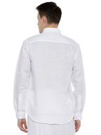 Ramraj Cotton Mens Linen Full Sleeve White Shirt