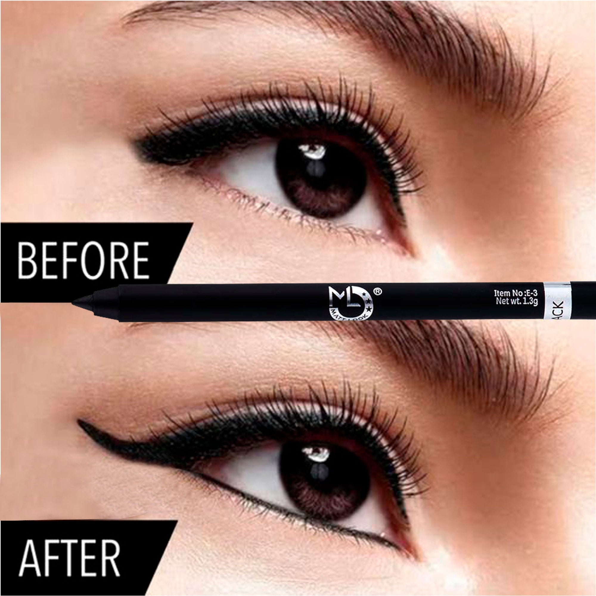 Matt Look Single Stroke Super Glide 24 Hours Water Proof Smudge Proof Eyeliner Kohl Kajal - Jet Black - Distacart