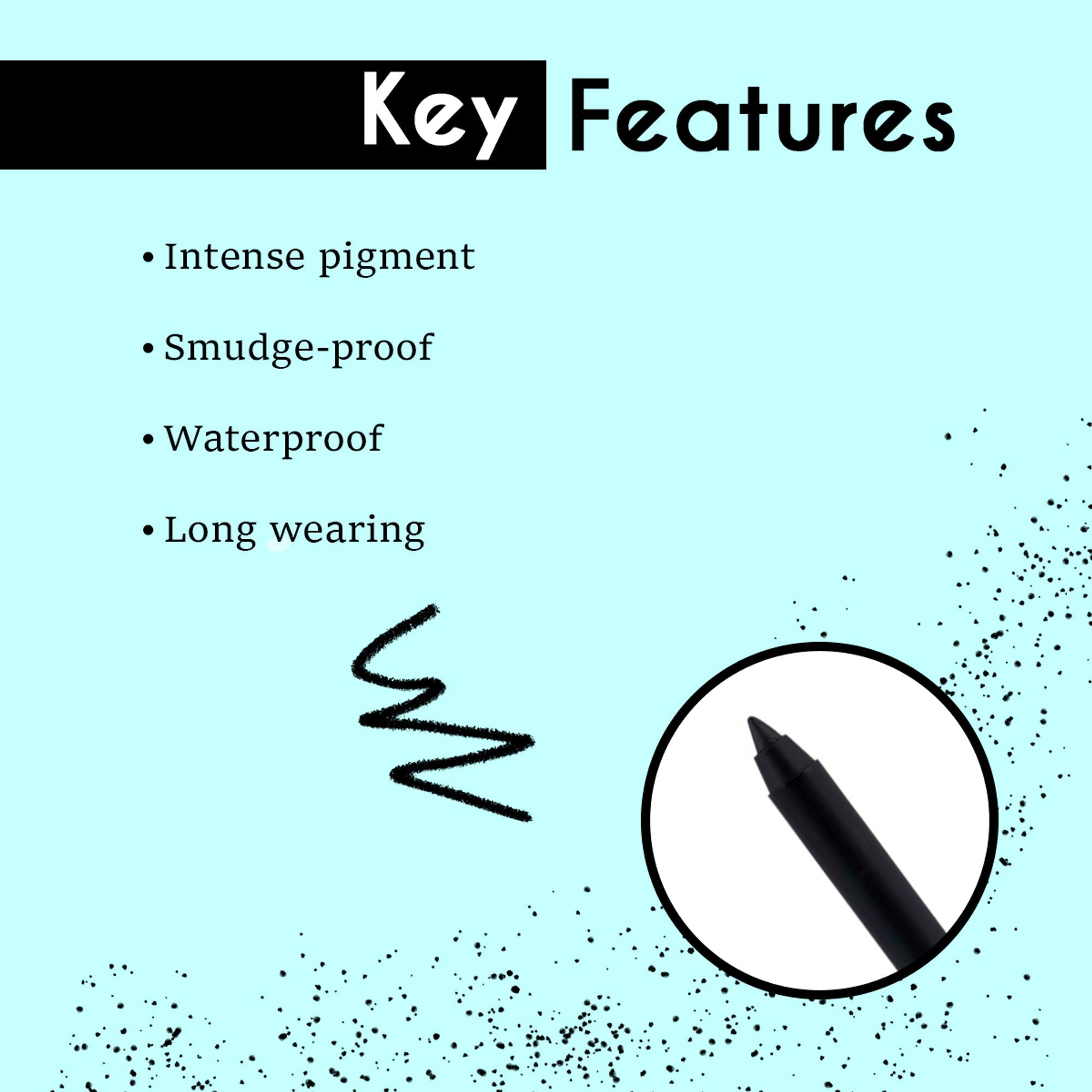 Matt Look Single Stroke Super Glide 24 Hours Water Proof Smudge Proof Eyeliner Kohl Kajal - Jet Black - Distacart