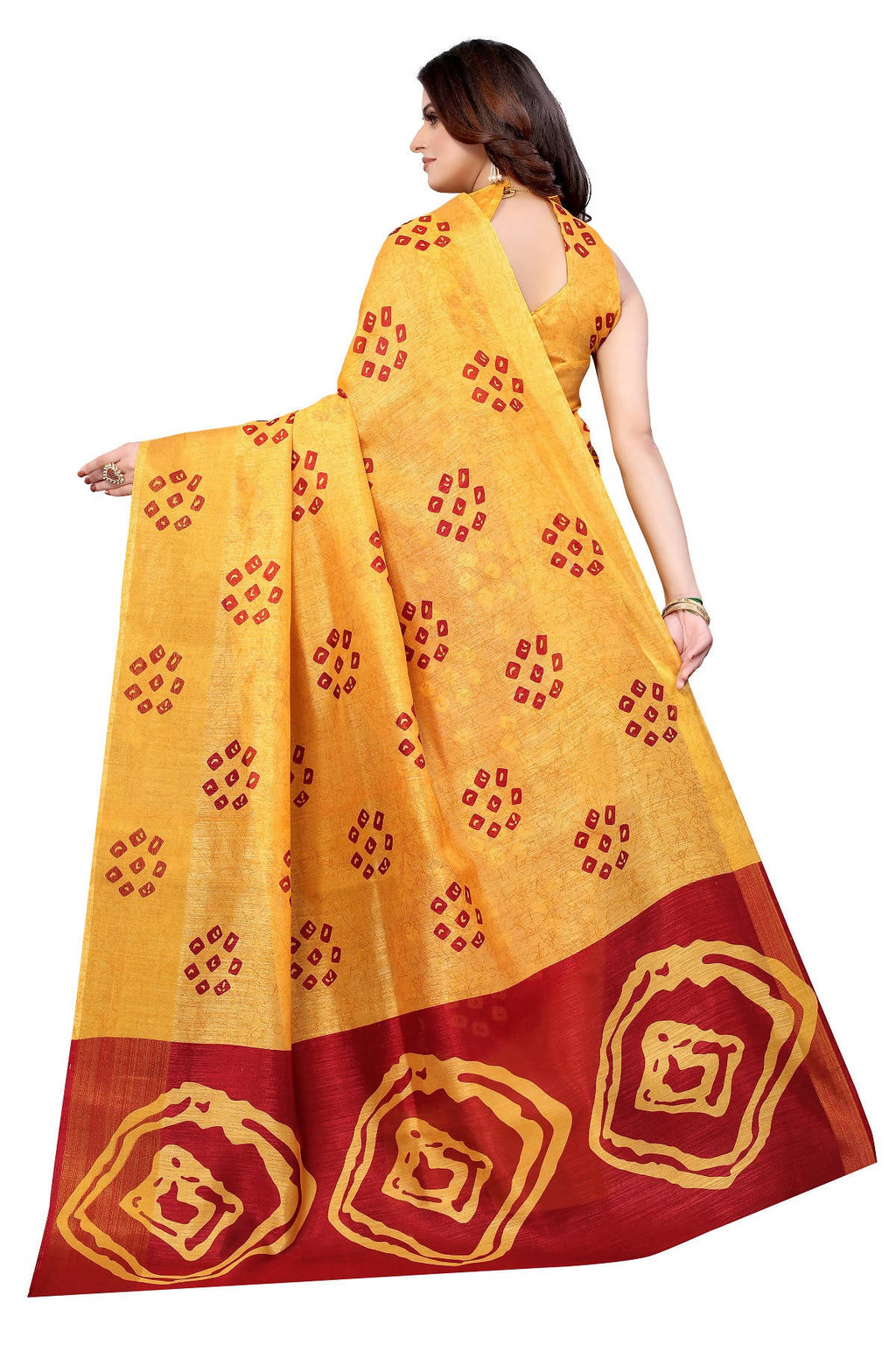 Vamika Ethnic Fire Maroon Jari Border Linen Saree - Distacart