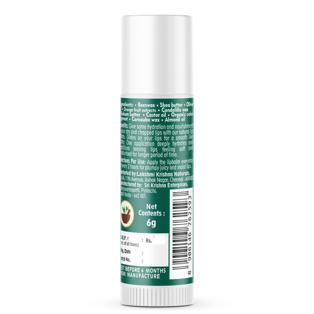 Lakshmi Krishna Naturals Orange Lip Balm