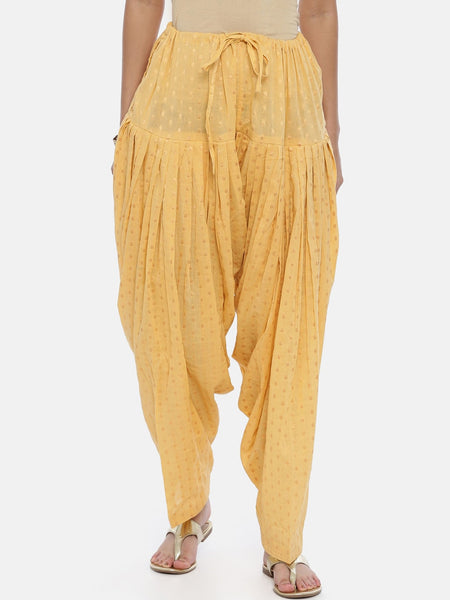 Souchii Women Beige Woven Design Patiala