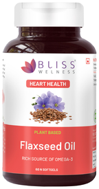 Bliss Welness Cardiovascular Health Flaxseed Oil High Potency Omega-3 Softgel Capsule
