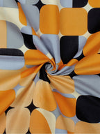 Story@home Orange & White Geometric Microfiber 180 TC Bedsheet With Pillow Cover