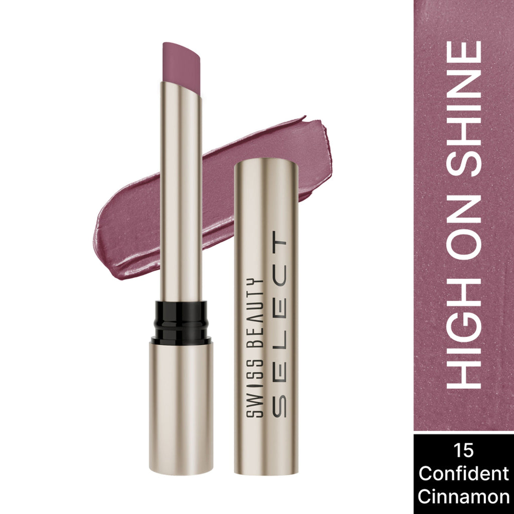 Swiss Beauty Select High On Shine Lipstick - Confident Cinnamon