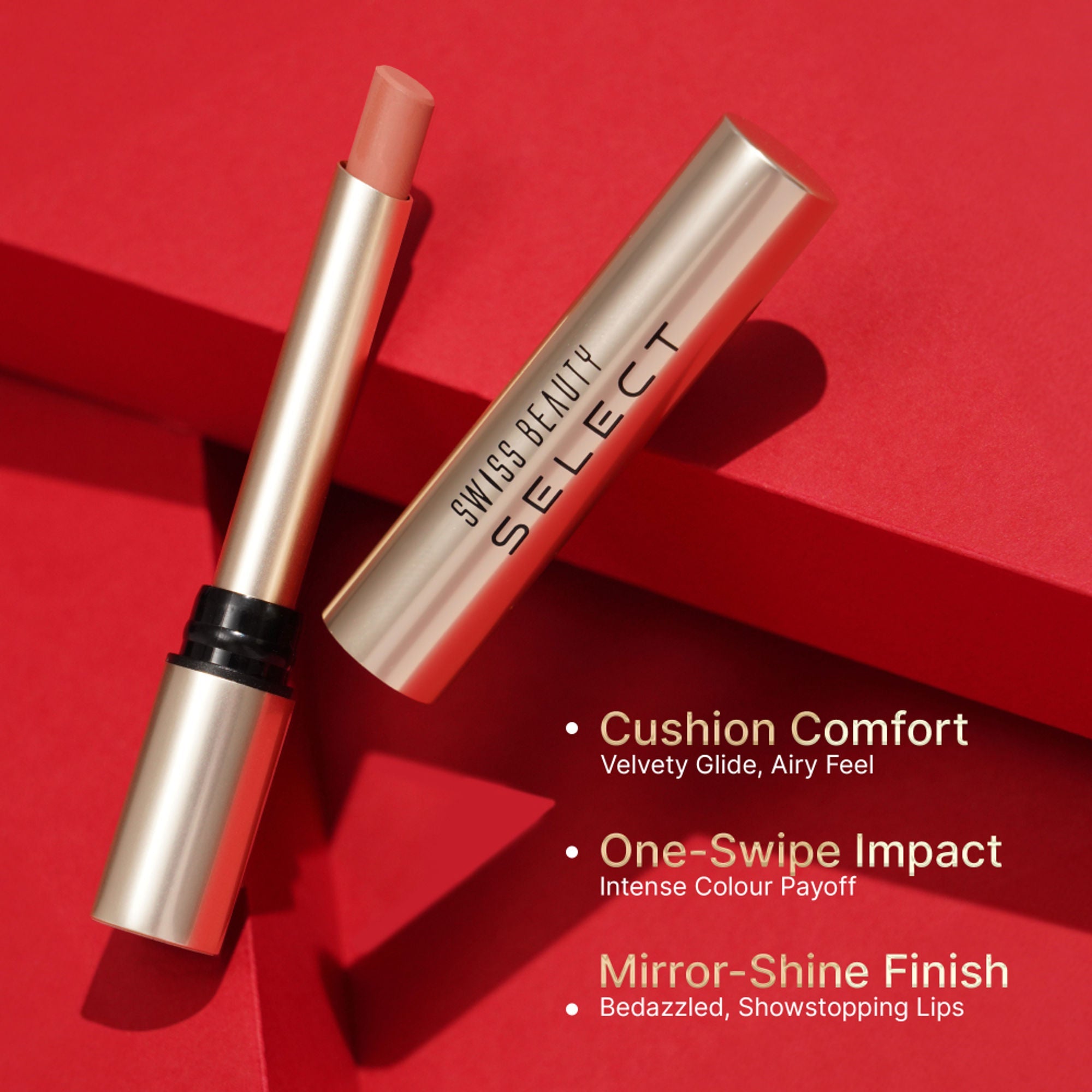 Swiss Beauty Select High On Shine Lipstick - Crimson Addict - Distacart