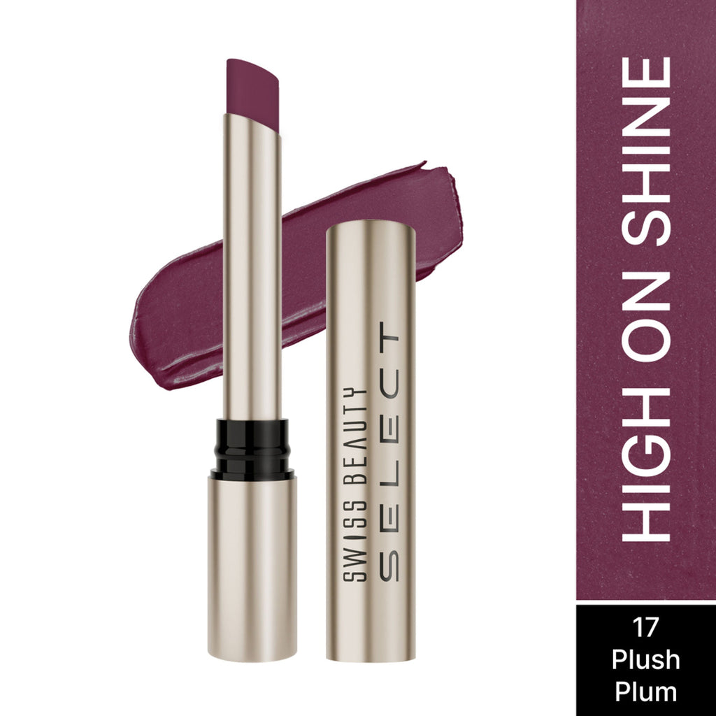 Swiss Beauty Select High On Shine Lipstick - Plush Plum