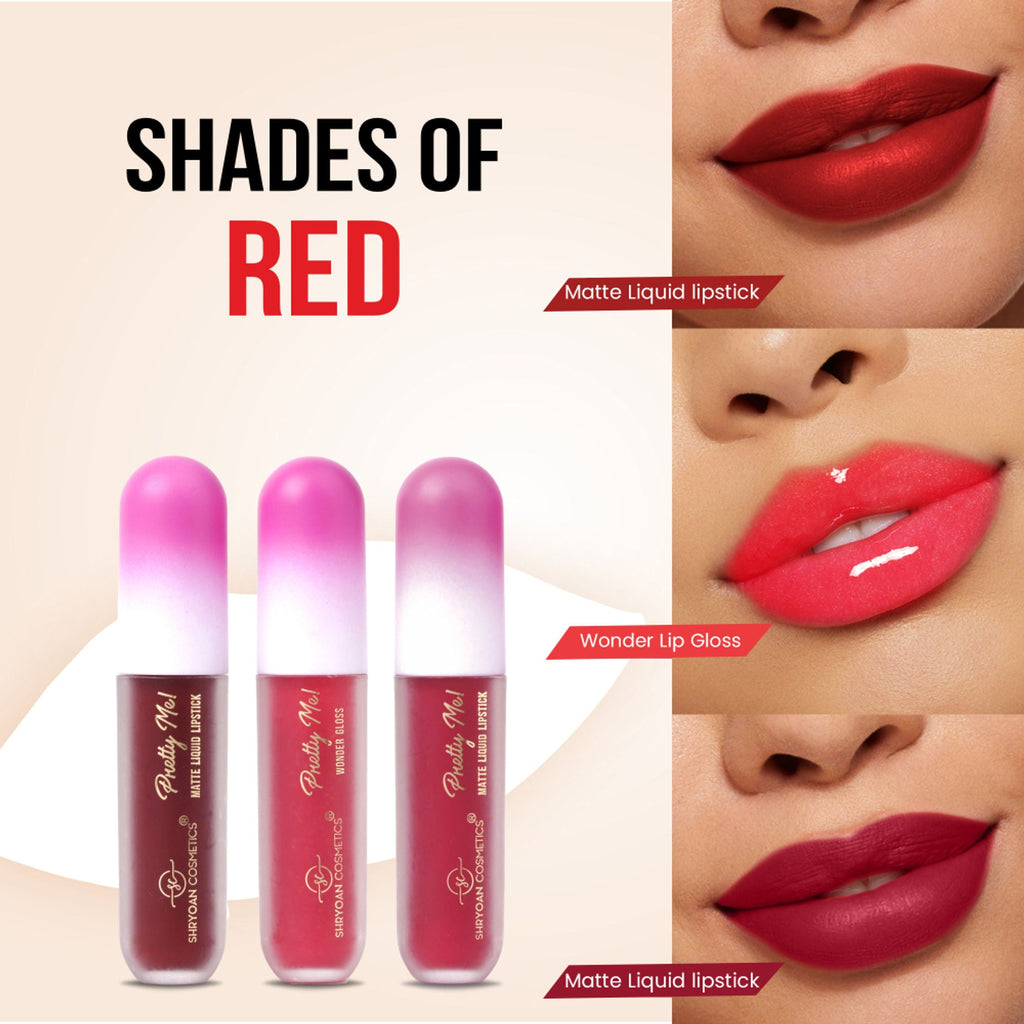 Shryoan Pretty Me! Liquid Matte Lipsticks & Lip Gloss - Red