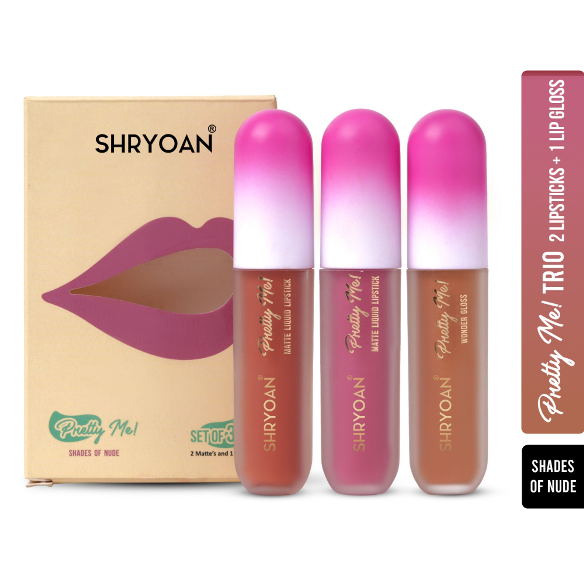 Shryoan Pretty Me! Liquid Matte Lipsticks & Lip Gloss - Nude