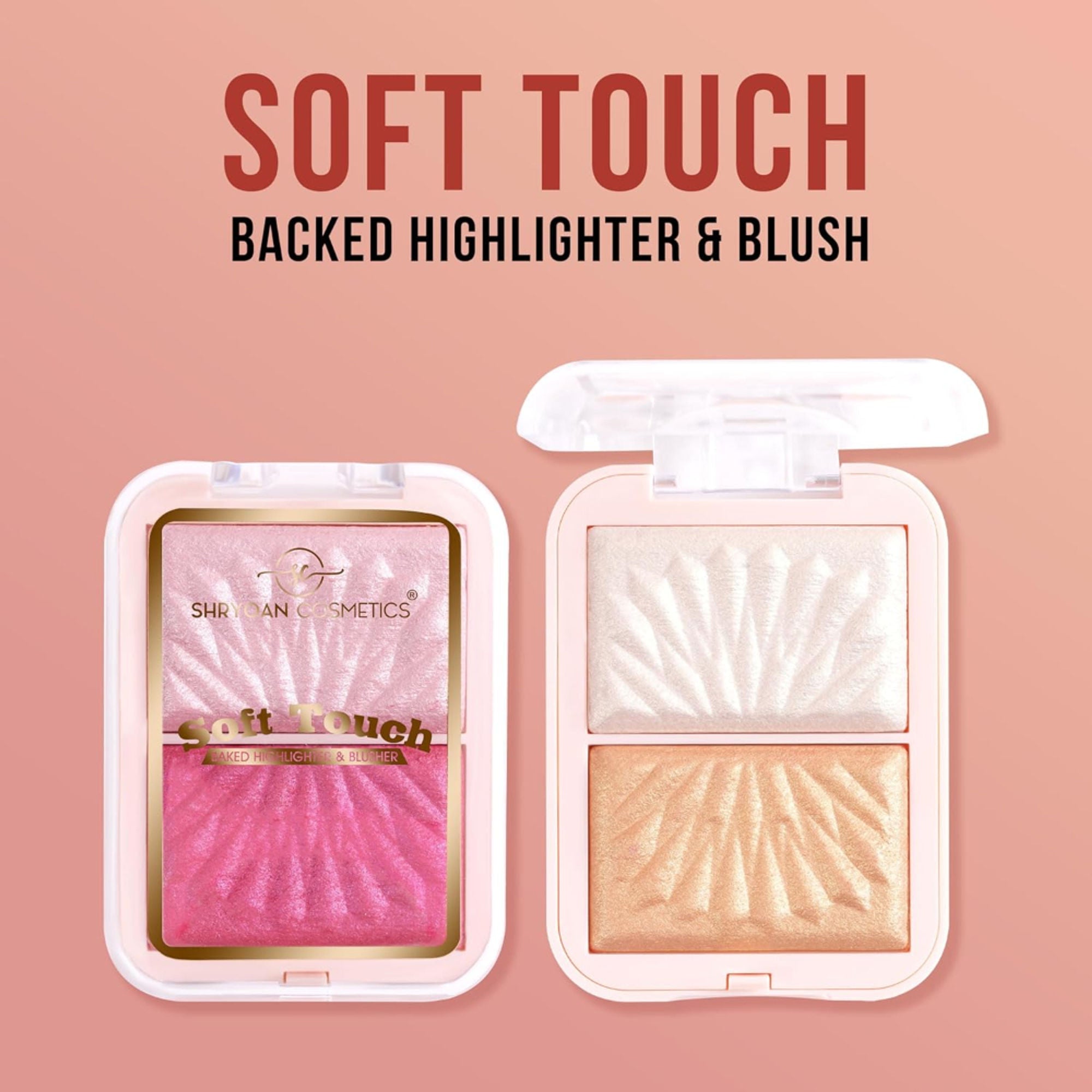 Shryoan Soft Touch Baked Shimmery Finish Highlighter & Blush Palette - 1