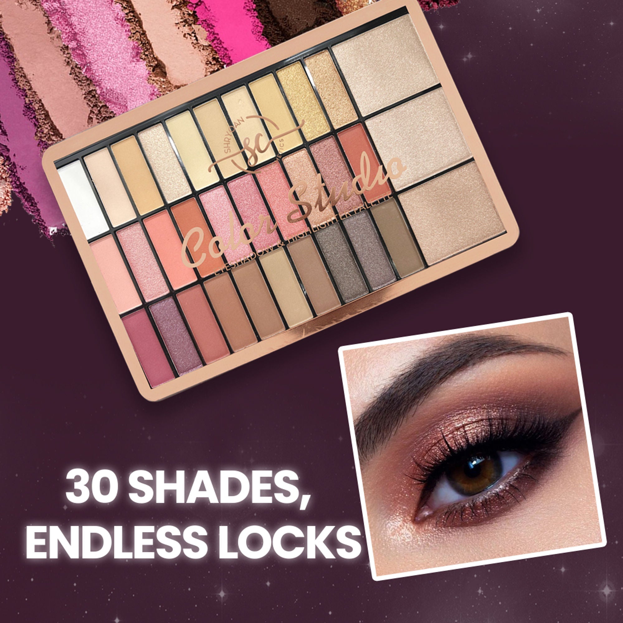 Shryoan Set of 30 Colorful Shimmer Eyeshadow & Compact - 1