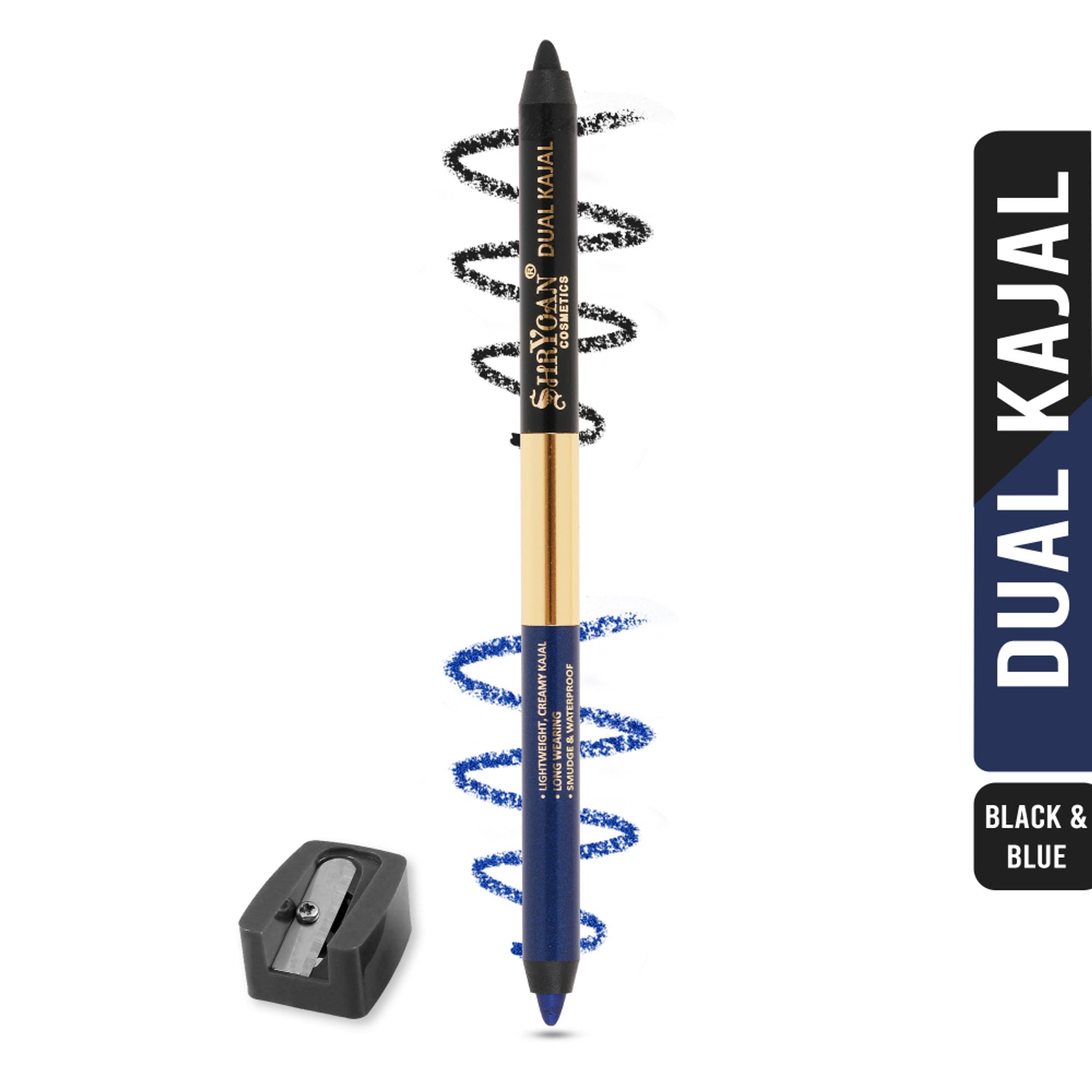 Shryoan Shimmery Dual Kajal with Sharpener - Black-Brown - Black-blue