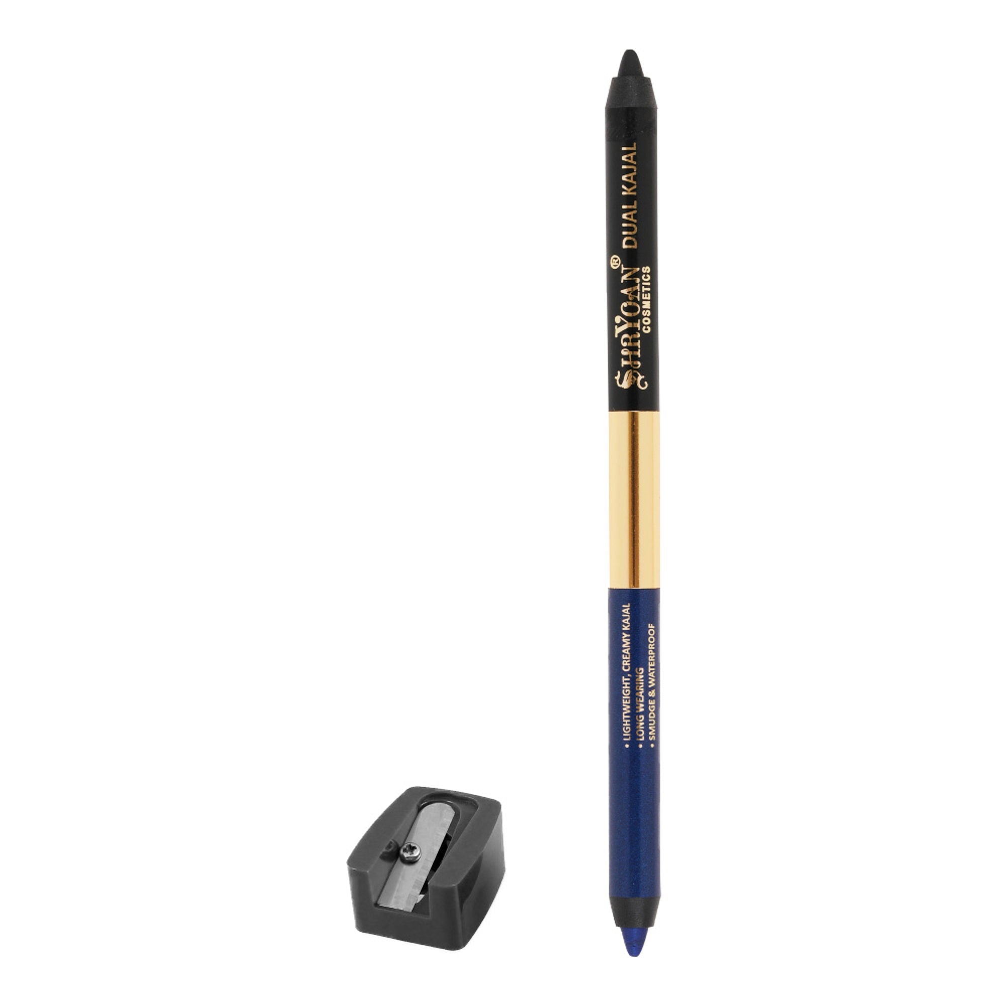 Shryoan Shimmery Dual Kajal with Sharpener - Black-Brown - Black-blue - Distacart
