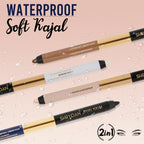Shryoan Shimmery Dual Kajal with Sharpener - Black-Brown - Black-blue - Distacart