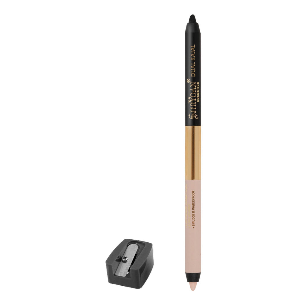 Shryoan Shimmery Dual Kajal with Sharpener - Black-Brown - Black-nude