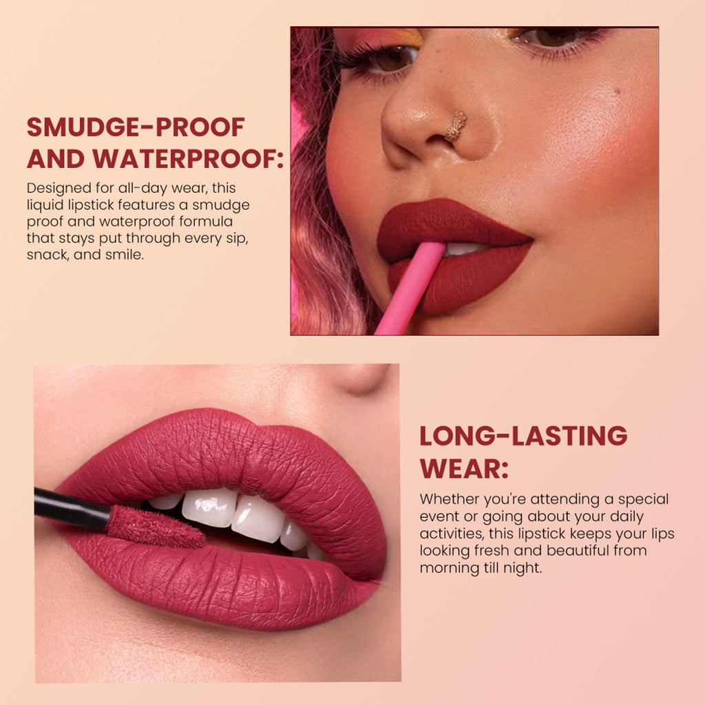 Shryoan Chic Velvet Matte Liquid Lipstick - Brown Sugar Rose-10 - Distacart