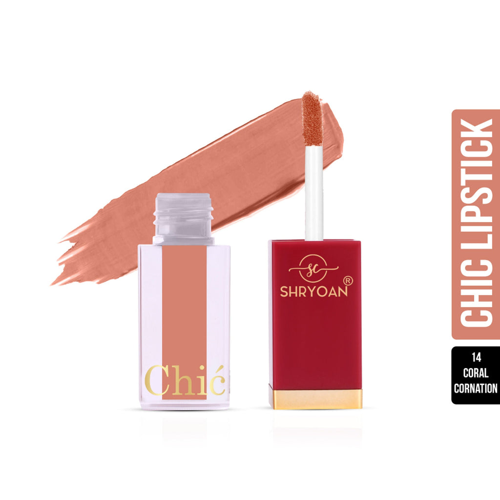 Shryoan Chic Velvet Matte Liquid Lipstick - Coral Carnation-14