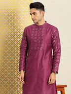 House of Pataudi Jashn Ethnic Motifs Yoke Design Sequinned Kurta