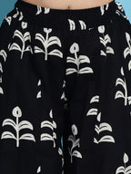 TAG 7 Floral Block Printed Flared Pure Cotton Ethnic Palazzos