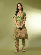 Myshka Women's Multi Printed Cotton Straight Party Kurta Set