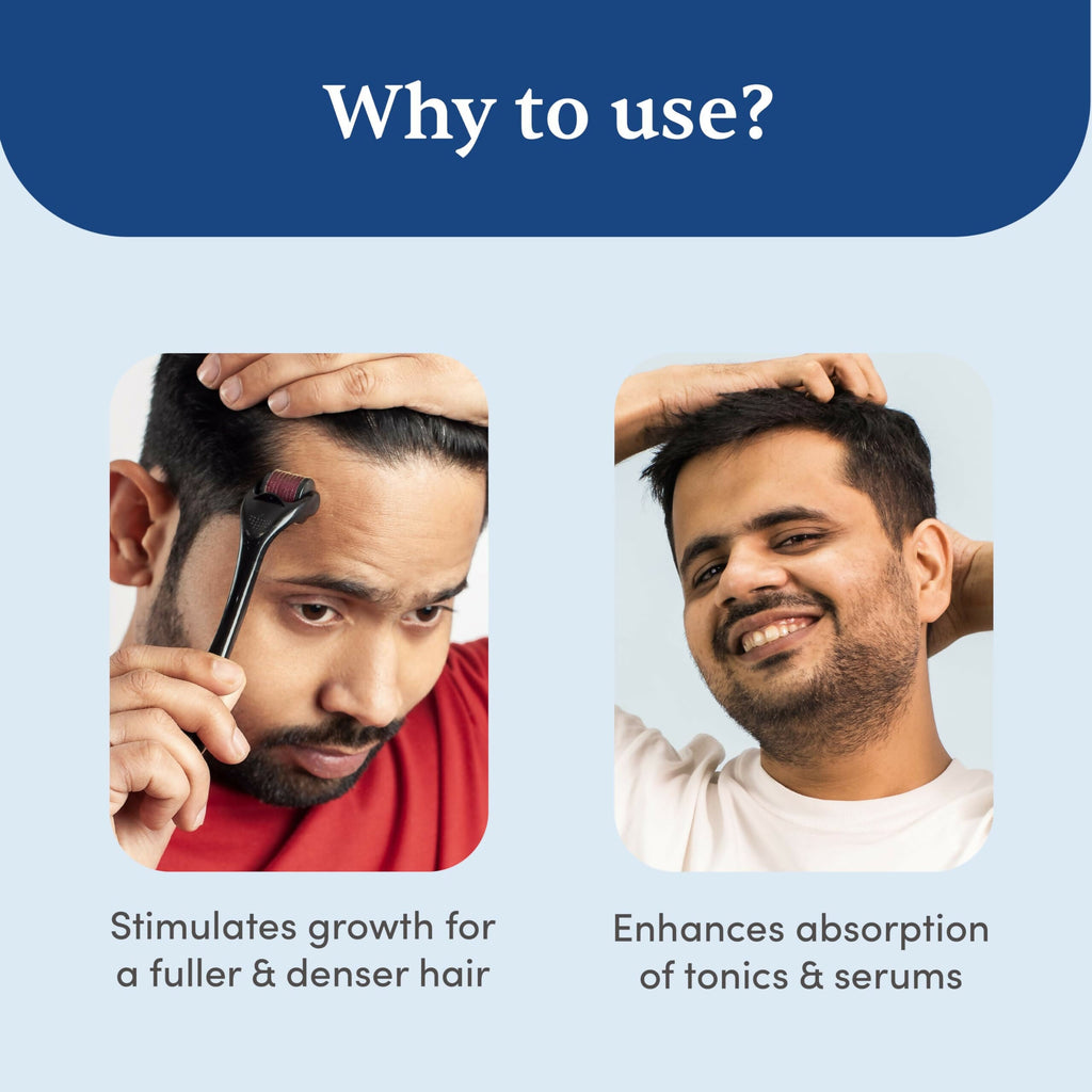 Man Matters Derma Roller 1.00 mm With 540 Titanium Alloy Needles - Promotes Beard Growth & Reduces Acne Scars - Distacart
