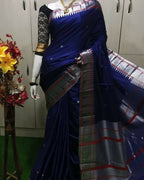 DEIANA'S Beautiful Designer Golden zari Soft Lichi Silk Saree - Blue