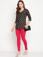 TAG 7 Women Pink Solid Ankle-Length Leggings