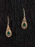 Shoshaa Green Gold-Plated Handcrafted Classic Drop Earrings - Distacart