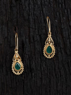 Shoshaa Green Gold-Plated Handcrafted Classic Drop Earrings - Distacart