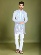 Vastranavya Ombre Purple Premium Real Georgette Thread Sequence & Embroidery work Kurta