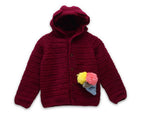 Chutput Kids Maroon Coloured Solid Pullover Sweater