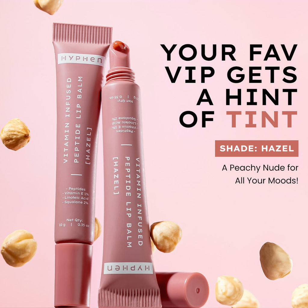 Hyphen By Kriti Sanon Hazel Vitamin Infused Peptide Lip Balm, Hydrate & Moisturize, Smoothen Lips & Repair Moisture Barrier